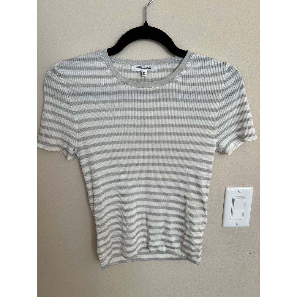 Madewell Micro-Rib Sweater Short-Sleeve Shirt - Picture 4 of 8